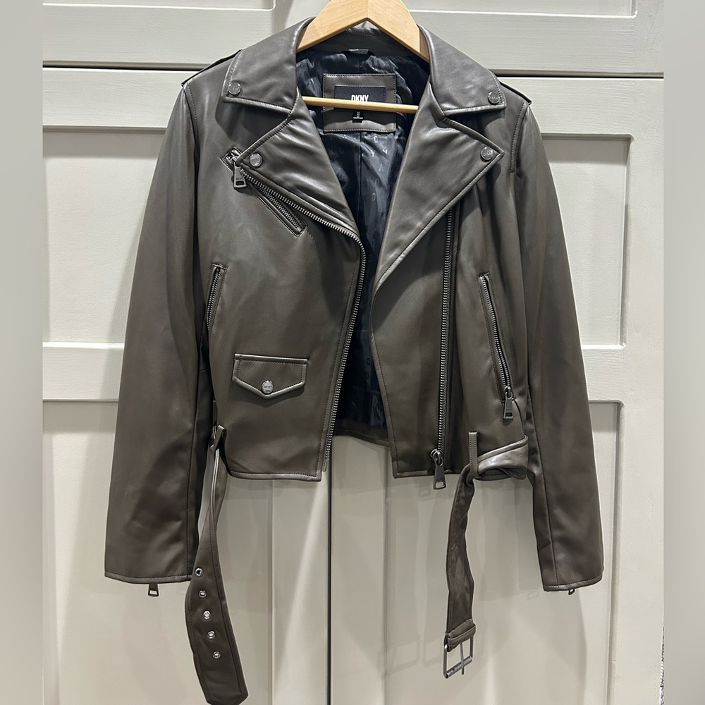 DKNY faux leather jacket.
